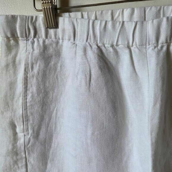EUC LIKE NEW J JILL LOVE LINEN WHITE 100% LINEN MINIMALIST CROP WIDE LEG PANTS S - Picture 5 of 16